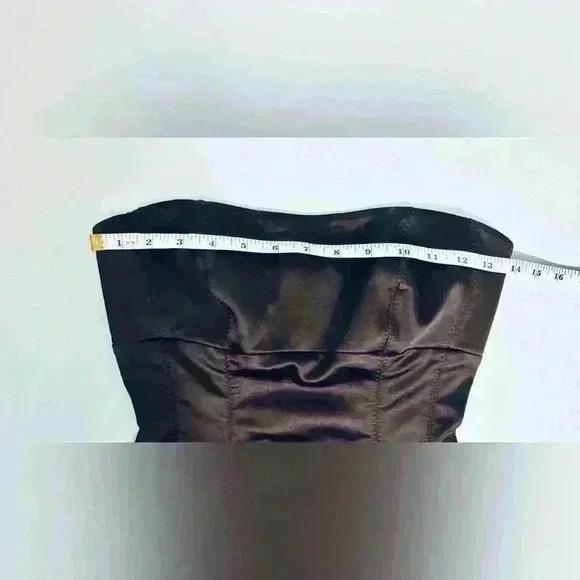 Bebe Vintage Y2K Strapless Cocktail Dress, Chocolate Brown, Size Small - Picture 9 of 16